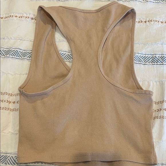 Zara Tan Ribbed Tank Top - Picture 3 of 3